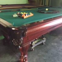 8ft Leisure Bay, Slate Top Pool Table, Leather Pockets